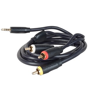 6' Dynex 3.5mm (M) to 3 RCA (M) Audio/Video Cable w/Gold-Plated